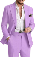 Load image into Gallery viewer, Men's Linen Suit Two-Piece Casual Suit Beach Wedding Party Blazer Pants Set
