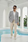 Charger l'image dans la visionneuse de la galerie, Seersucker Striped Men's Summer Blazer
