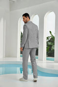 Cargar la imagen en la vista de la galería, Seersucker Striped Blazer Pants 2 Piece Men's Summer Suit
