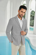 Cargar la imagen en la vista de la galería, Seersucker Striped Men's Summer Blazer
