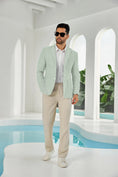 Cargar la imagen en la vista de la galería, Seersucker Striped Men's Summer Blazer
