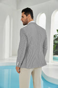 Bild in Galerie-Betrachter laden, Seersucker Striped Men's Summer Blazer
