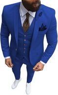 Cargar la imagen en la vista de la galería, Slim Fit One Button Formal Wedding Groomsmen Prom Tuxedo 3 Piece Suit Mens
