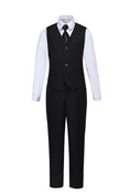 Cargar la imagen en la vista de la galería, Black 2 Piece Kids Boys' Vest and Pants Dress Suits Set
