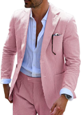 Load image into Gallery viewer, Seersucker Striped Blazer Pants 2 Piece Men's Summer Suit
