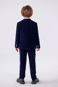 Load image into Gallery viewer, Navy Velvet 5 Piece Boy's Formal Boys Suits
