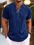 Load image into Gallery viewer, Men's Shirt Linen Shirt Popover Summer Beach Plain Henley Summer Casual Daily Shirt
