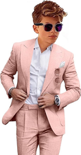 Bild in Galerie-Betrachter laden, Summer Casual Linen peaked lapel 2 Piece Boys Suit
