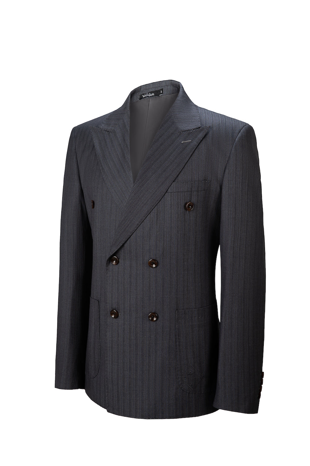 Designer Style New Double Breasted Men's Two Button Stripe Blazer