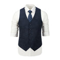 Cargar la imagen en la vista de la galería, Navy Plaid Men's 3 Piece Slim Fit Suit Set Double Breasted Blazer Vest Pants for Party, Wedding and Business
