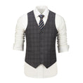 Cargar la imagen en la vista de la galería, Grey Plaid Men's 3 Piece Set for Party, Wedding and Business
