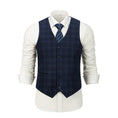 Gallery viewerに画像を読み込む, Navy Plaid Men's Vest for Party, Wedding and Business
