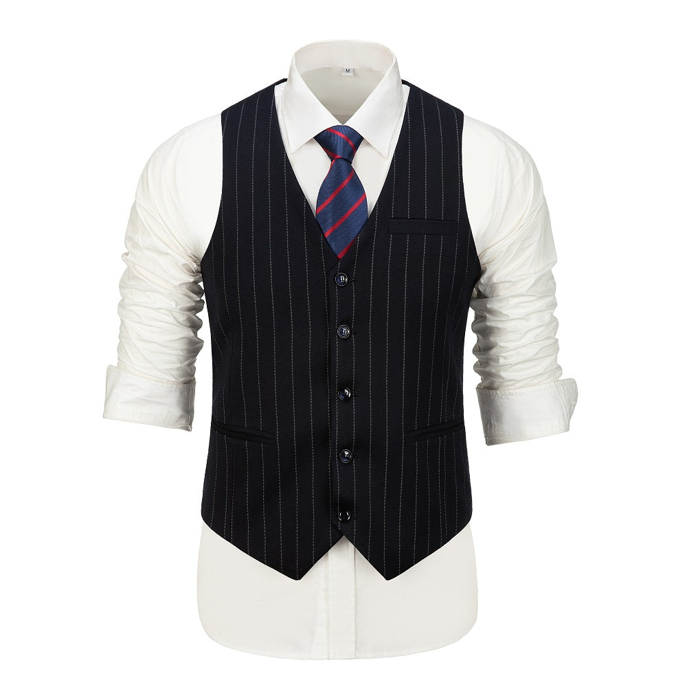 Navy Stripe Men's Vest for Party, Wedding and Business