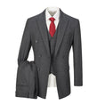 Cargar la imagen en la vista de la galería, Grey Plaid Men's 3 Piece Slim Fit Suit for Party, Wedding and Business
