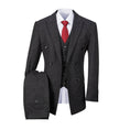 Cargar la imagen en la vista de la galería, Black Plaid Men's 3 Piece Slim Fit Suit for Party, Wedding and Business
