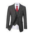 Cargar la imagen en la vista de la galería, Grey Navy Light Blue Plaid Men's 3 Piece Suits
