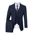 Cargar la imagen en la vista de la galería, Navy Plaid Men's 3 Piece Set for Party, Wedding and Business
