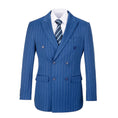 Cargar la imagen en la vista de la galería, Stripe Men's 3 Piece Suits Double Breasted Blazer Vest Pants(MORE COLORS+)
