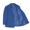 Charger l'image dans la visionneuse de la galerie, Royal Blue Stripe Men's Double Breasted Blazer for Party, Wedding and Business
