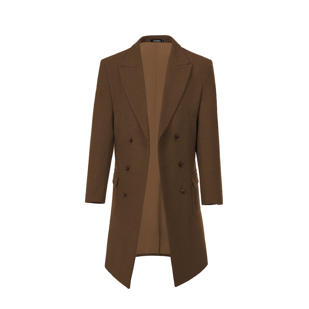 Men's Wool Coat Winter Double Breasted Long Coat 2775