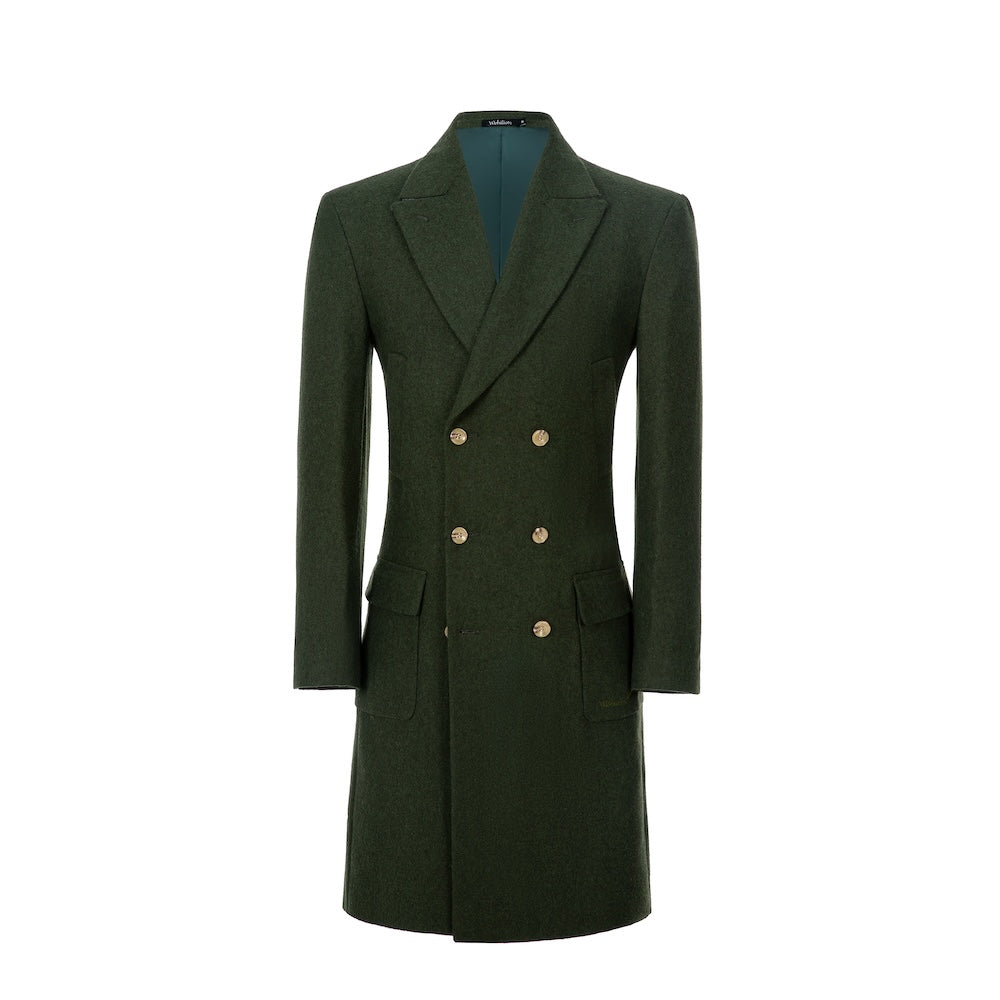 Men's Wool Coat Winter Double Breasted Long Coat 2776