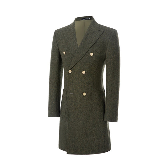 Men's Coat Winter Double Breasted Long Coat