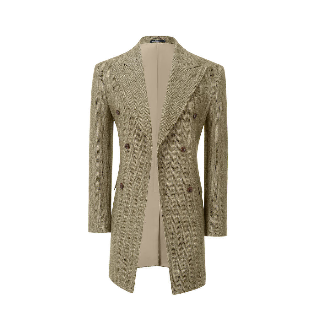 Men's Wool Coat Winter Double Breasted Long Coat 2769