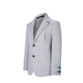 Cargar la imagen en la vista de la galería, Grey Plaid Boys Formal Blazer, School Jacket
