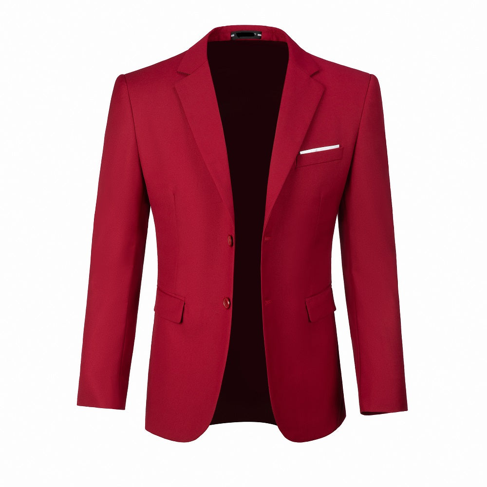 Red Men's Two Button Blazer for Party, Wedding and Business