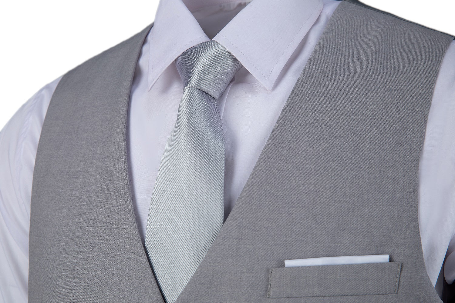 Light Grey Men's Vest for Party, Wedding and Business