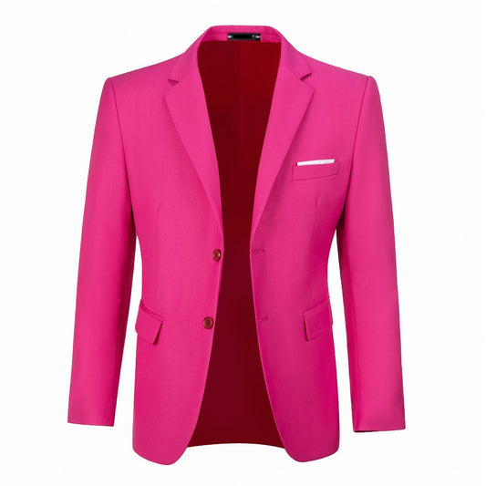 Fuchsia Men's Two Button Blazer for Party, Wedding and Business