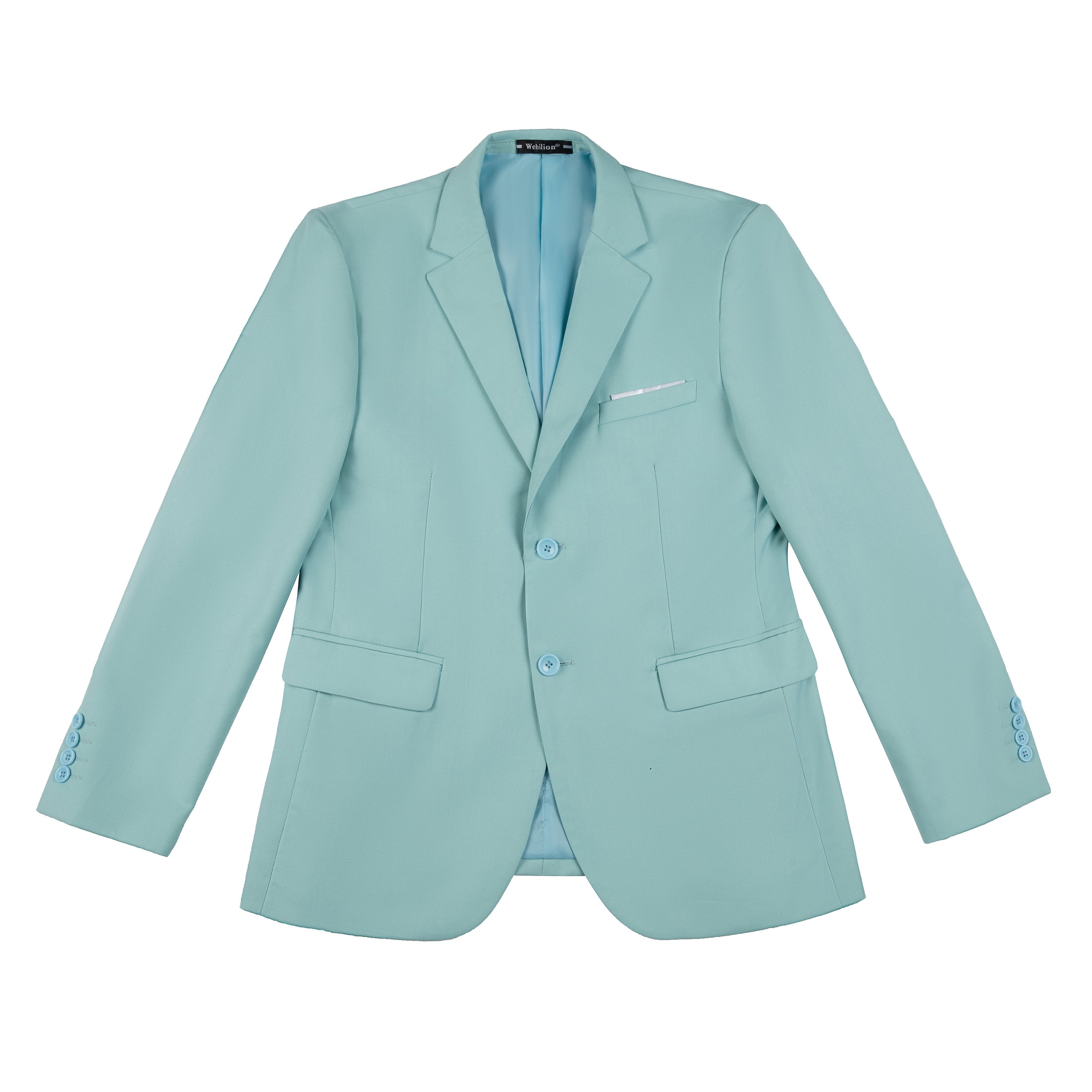 Mint Green Two Button Wedding 3 Pieces Slim Fit Men Suits