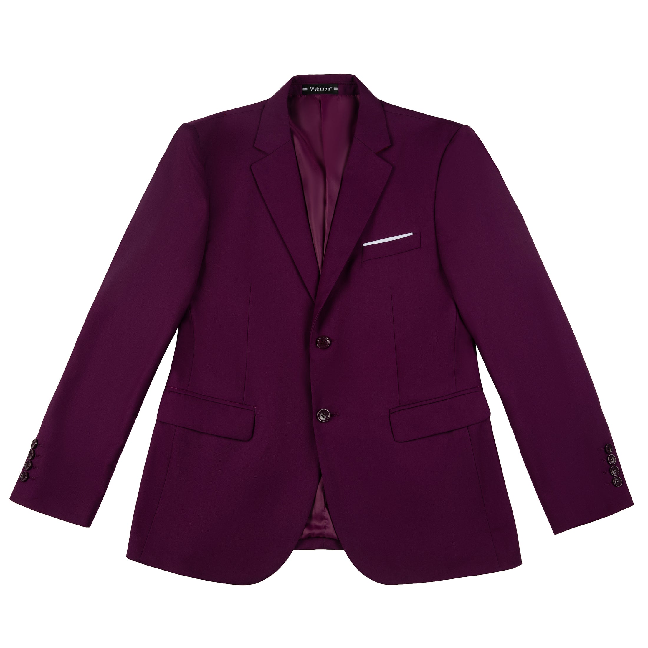 Purple Two Button Wedding 3 Pieces Slim Fit Men Suits