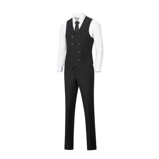 One Botton Black Party Banquet Formal 3 Piece Men Suits