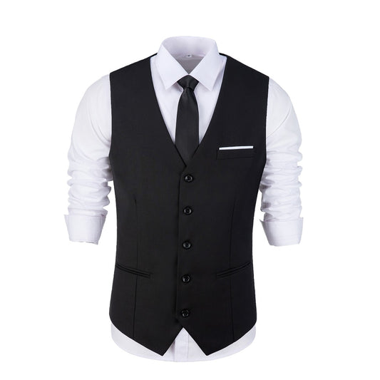 Black Men's Vest for Party, Wedding and Business