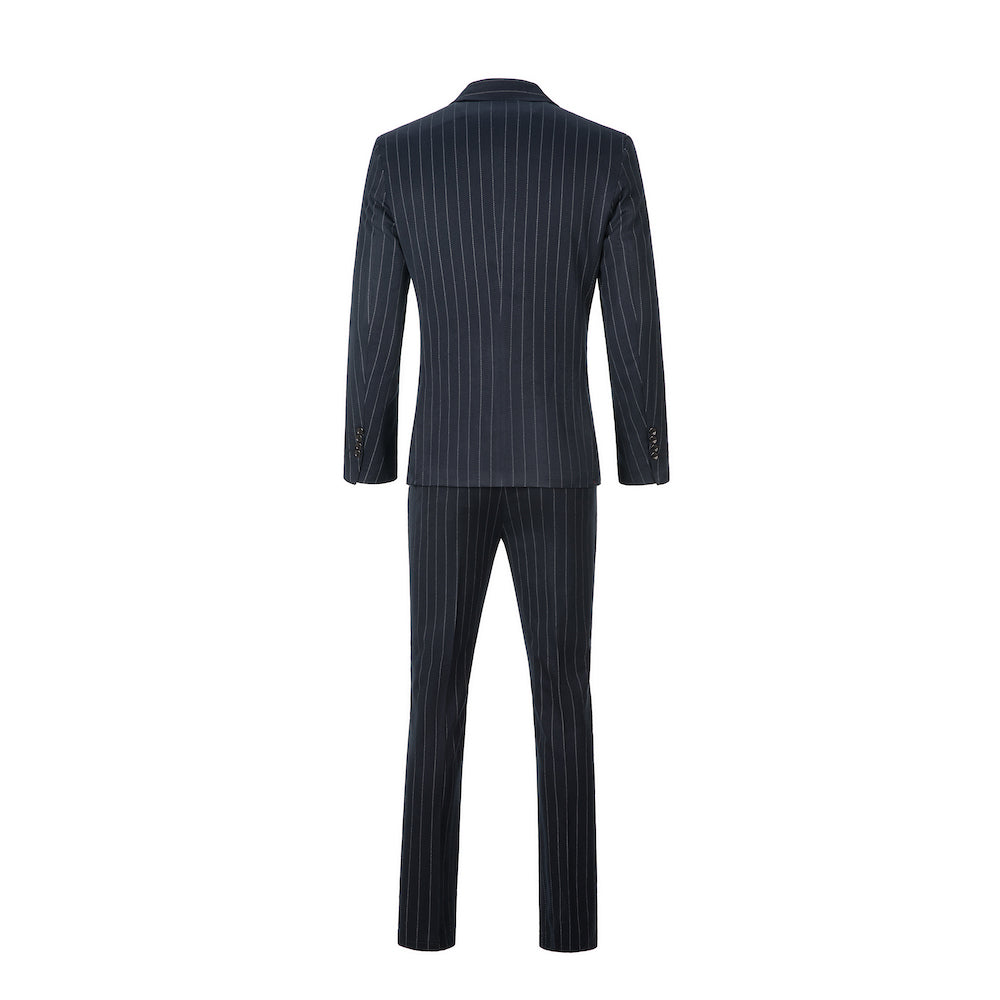 New Arrival Navy Stripe Party Banquet Formal 2 Piece Men Suits