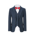 Load image into Gallery viewer, Navy Plaid 3 Piece Boys Suits Blazer Vest and Pants
