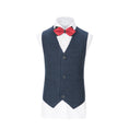 Load image into Gallery viewer, Navy Plaid 3 Piece Boys Suits Blazer Vest and Pants
