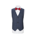 Load image into Gallery viewer, Dark Blue Plaid 3 Piece Boys Suits Blazer Vest and Pants
