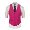 Load image into Gallery viewer, Fuchsia Men's Suits 2 Pieces Vest+Pants Set V-Neck Slim Fit Casual Waistcoat Suit
