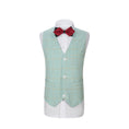 Load image into Gallery viewer, Mint Green Plaid 3 Piece Boys Suits Blazer Vest and Pants
