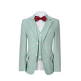 Charger l'image dans la visionneuse de la galerie, Mint Green Plaid 3 Piece Boys Suits Blazer Vest and Pants
