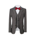 Load image into Gallery viewer, Grey Plaid 3 Piece Boys Suits Blazer Vest and Pants
