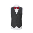 Load image into Gallery viewer, Black Plaid 3 Piece Boys Suits Blazer Vest and Pants
