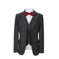 Load image into Gallery viewer, Black Plaid 3 Piece Boys Suits Blazer Vest and Pants
