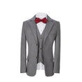 Cargar la imagen en la vista de la galería, Light Grey Plaid 3 Piece Boys Suits Blazer Vest and Pants
