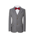 Cargar la imagen en la vista de la galería, Light Grey Plaid 3 Piece Boys Suits Blazer Vest and Pants
