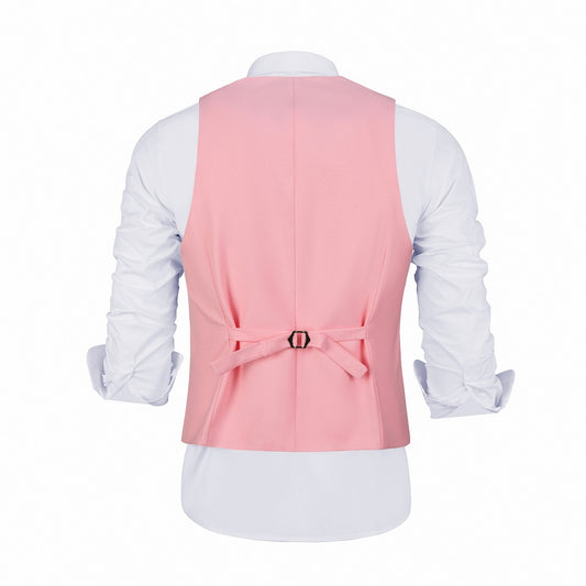 Pink Men's Vest for Party, Wedding and Business