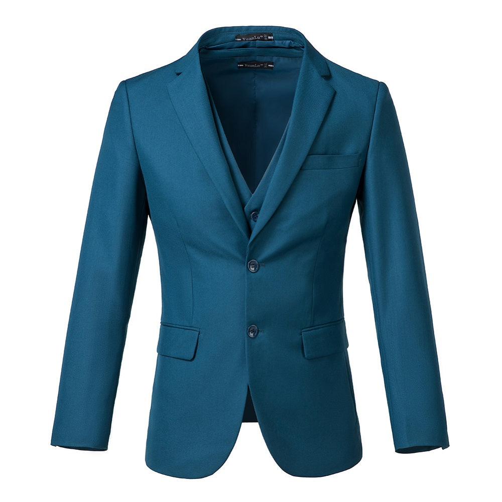 Lake Blue Men's Two Button Blazer for Party, Wedding and Business