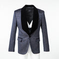 Gallery viewerに画像を読み込む, Navy Velvet Unique Patterned Party 3 Piece Men Suits
